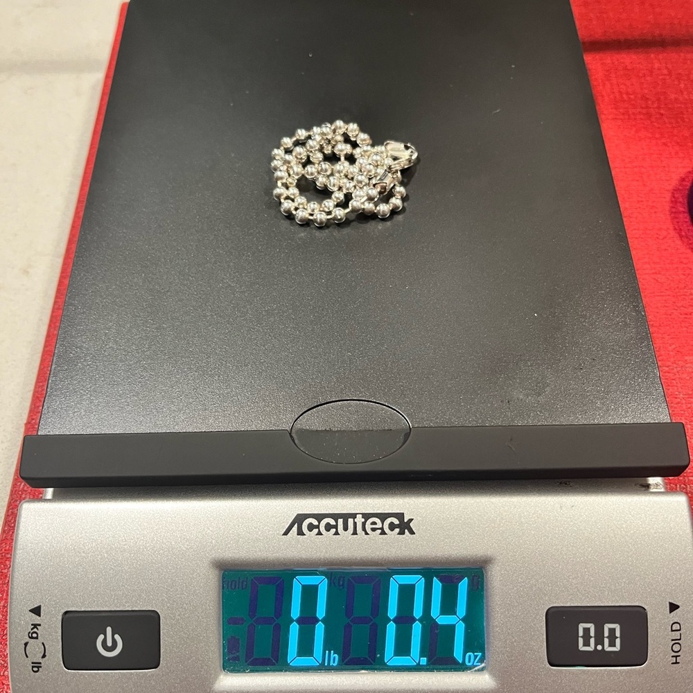 🔵PRE-LOVED AUTHENTIC STERLING SILVER SOLID BALL LINK CHAIN/CHOKER NECKLACE - Picture 13 of 13